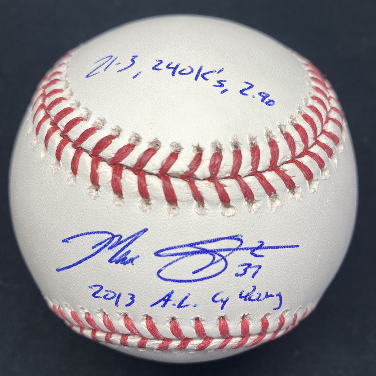 Max Scherzer 2013 AL Cy Young Signed Stat Baseball MLB Holo