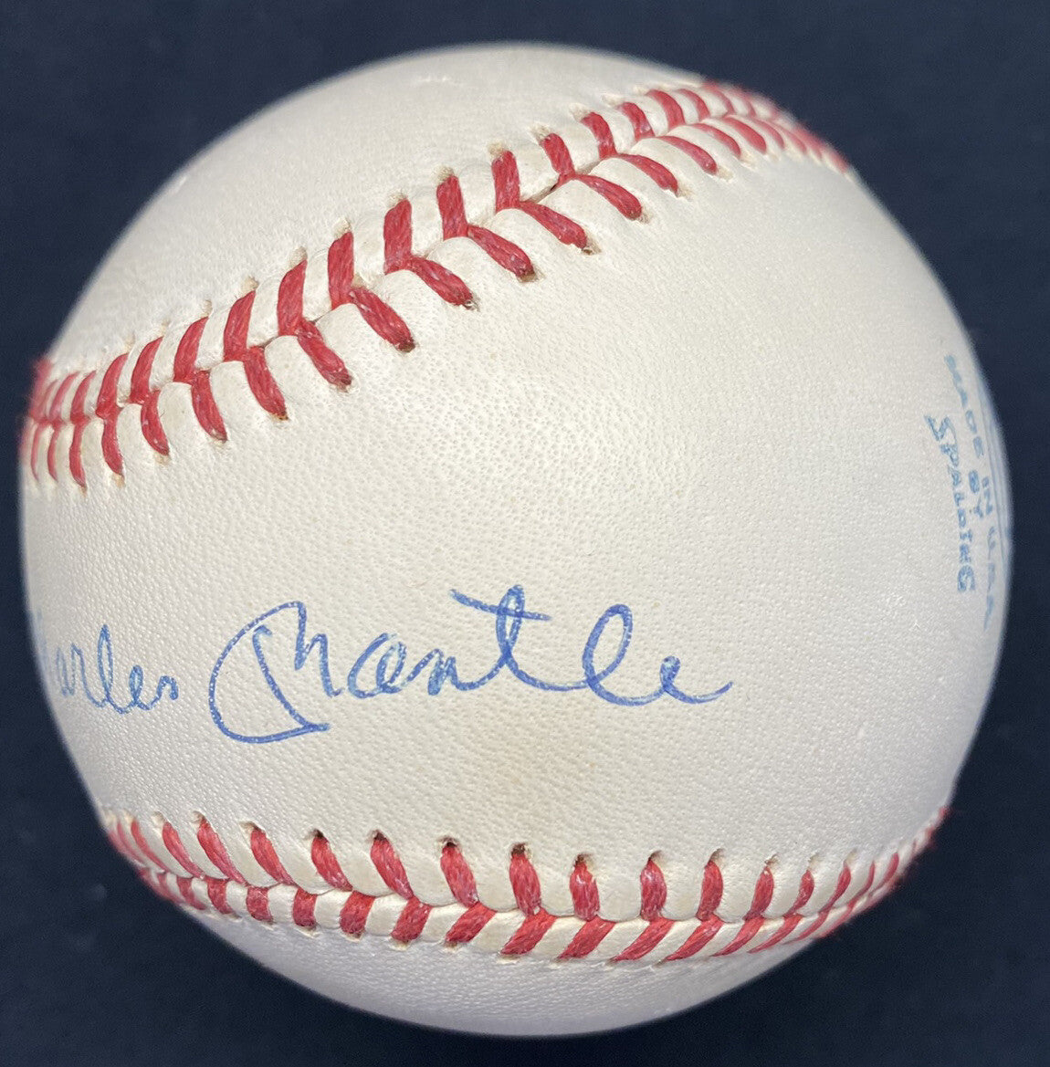 Mickey Charles Mantle Full Name Signed Official Spalding Joe Cronin Baseball PSA