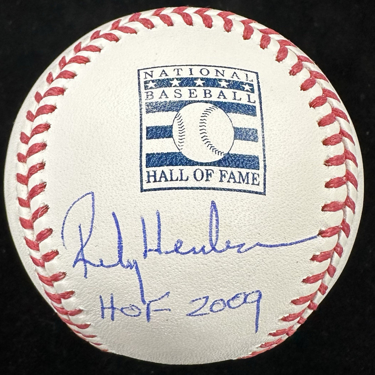 Rickey Henderson HOF 2009 Signed Hall Of Fame Logo Baseball JSA Witness