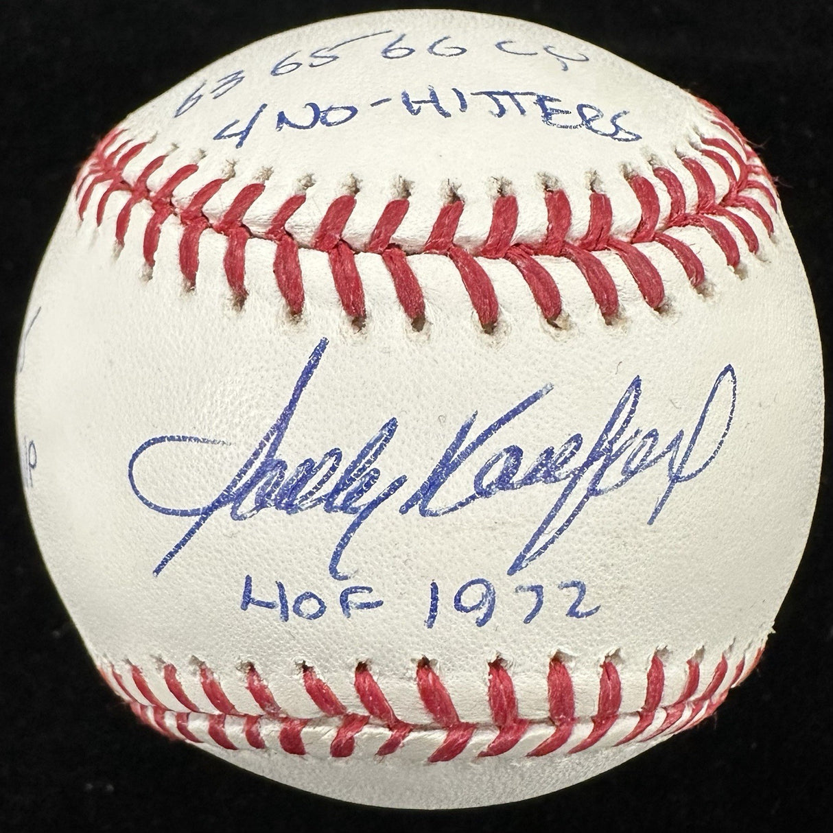 Sandy Koufax HOF MVP Cy Young Signed Stat Baseball MLB Holo Fanatics LE 28/32