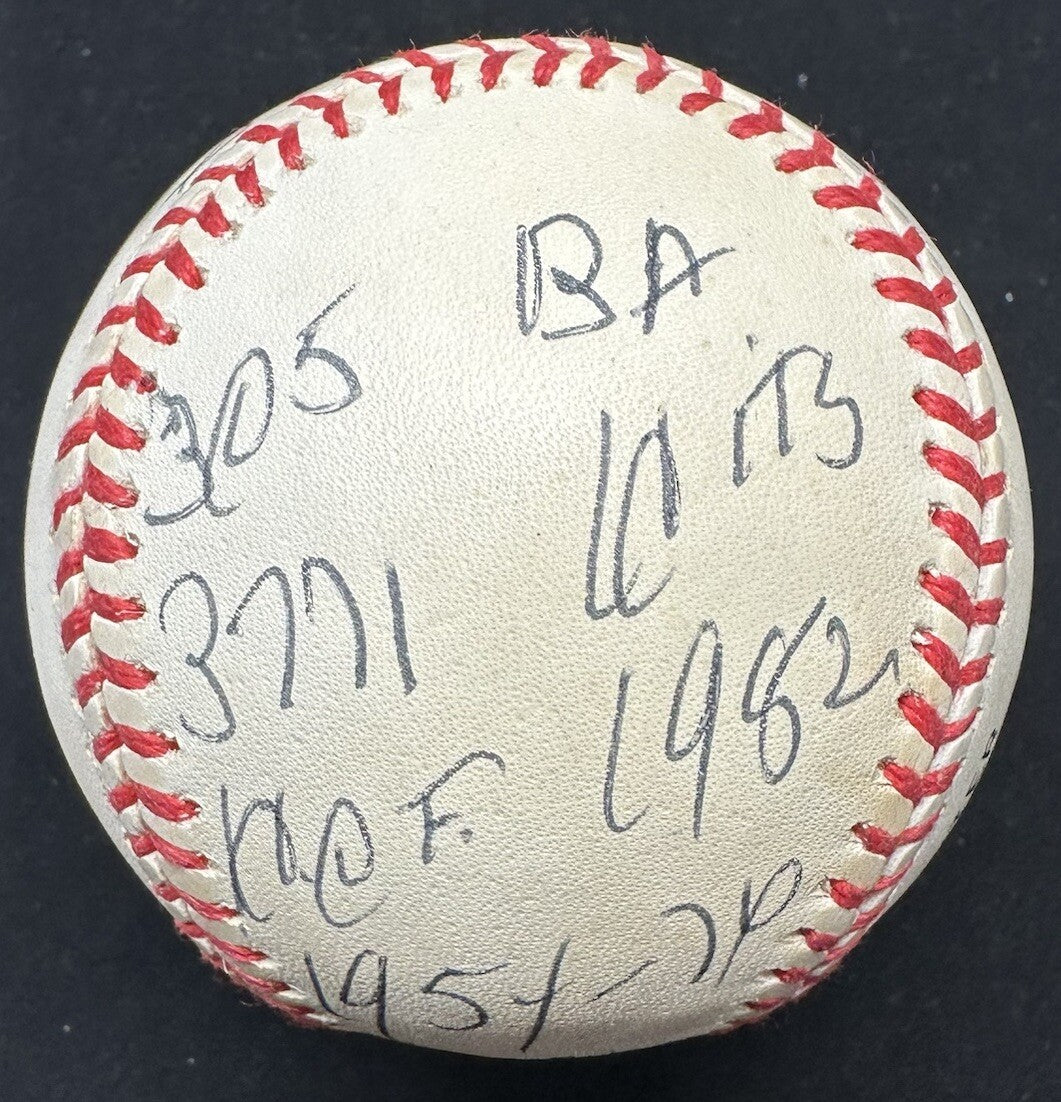 Hank Aaron HOF Home Runs Hits Signed Stat Baseball JSA LOA