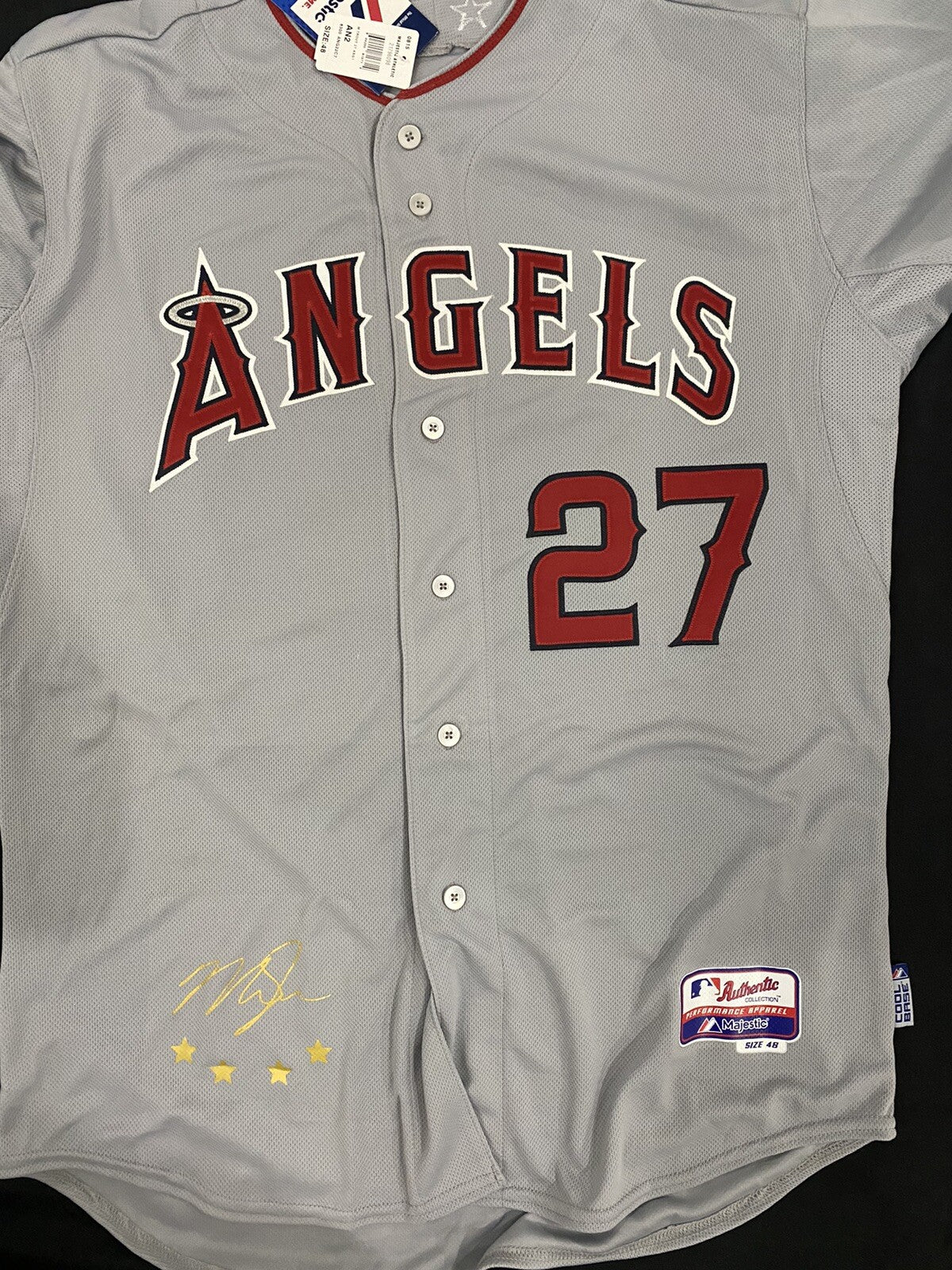 Mike Trout B2B ASG MVP Signed Authentic 2015 All Star Game Jersey MLB Holo