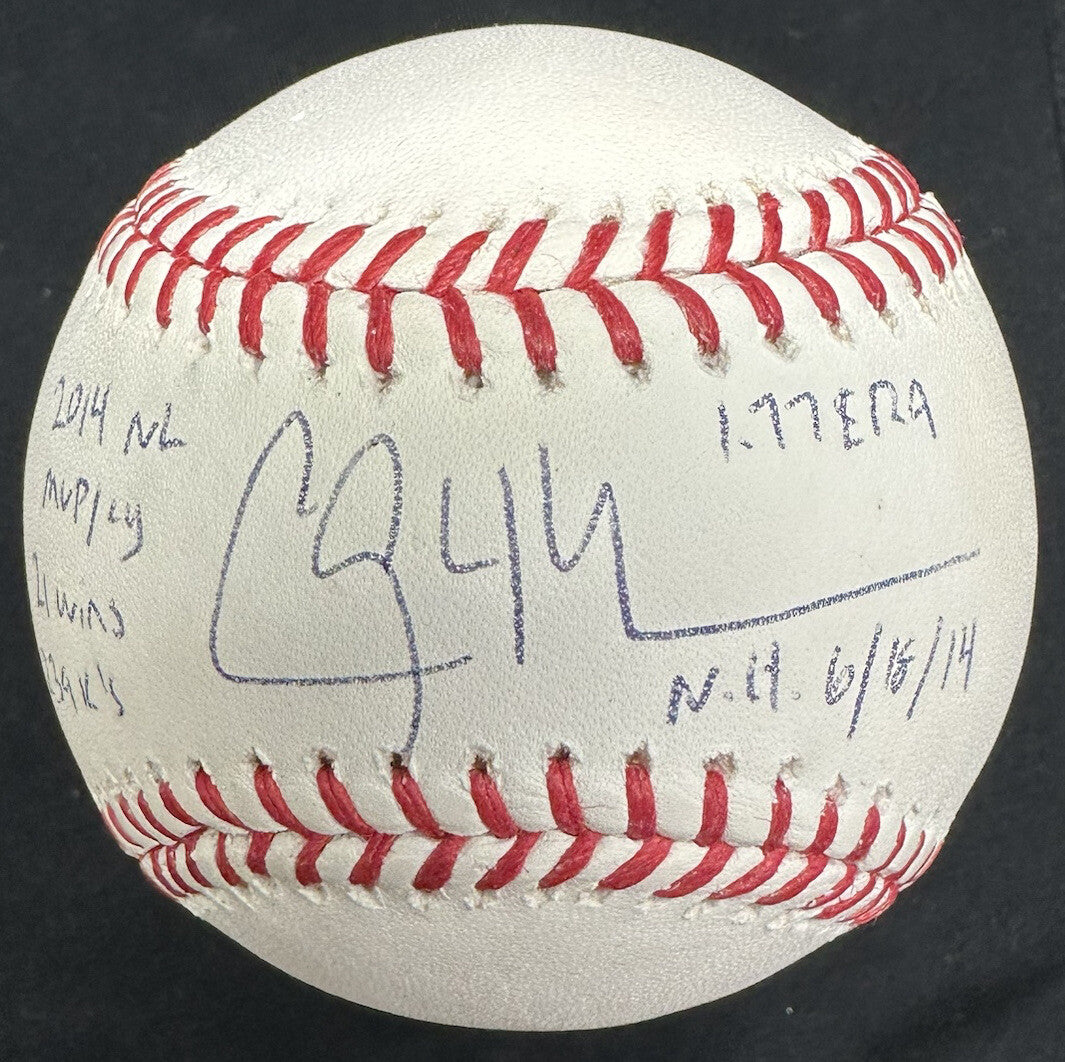 Clayton Kershaw 2014 NL MVP/CY Signed Stat No Hitter Baseball MLB Holo