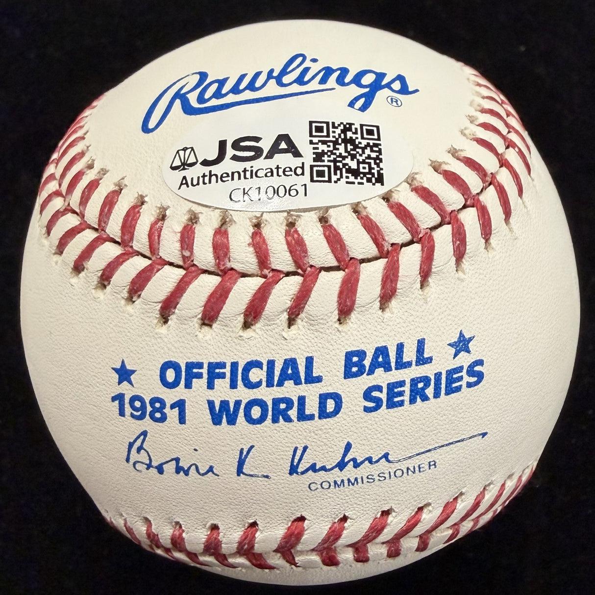 Pedro Guerrero 81 WS MVP Signed 1981 World Series Logo Baseball JSA