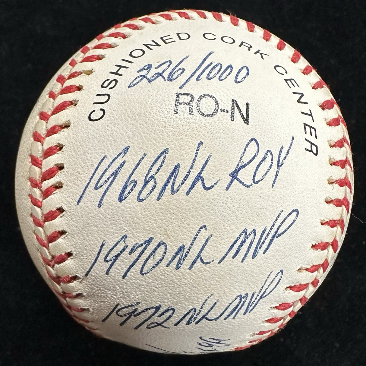 Johnny Bench HOF 89 MVP ROY Signed RJ Stat Baseball Reggie Jackson Holo