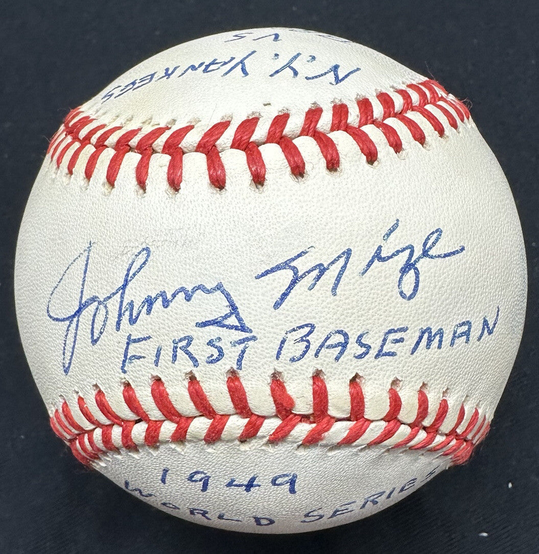 Johnny Mize New York Yankees 1949 World Series Signed Baseball JSA