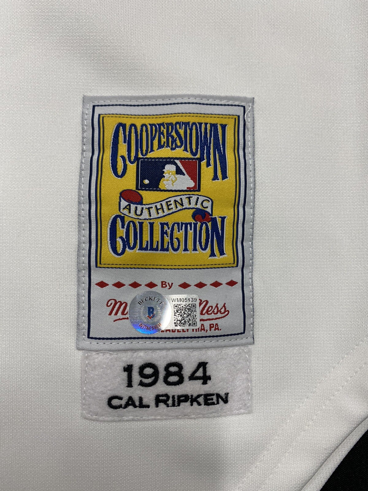 Calvin Edwin Ripken Jr. Cal Signed Full Name Stat Jersey Mitchell Ness Beckett