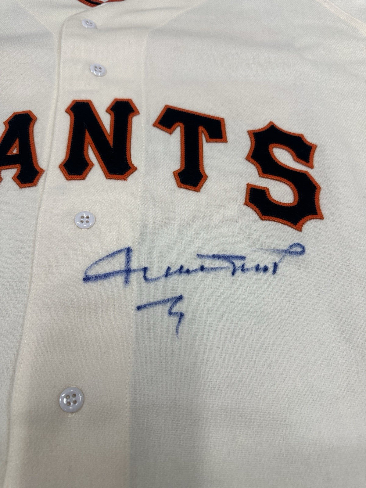 Willie Mays Double Signed Authentic Giants Mitchell Ness Jersey PSA/DNA Size 60*