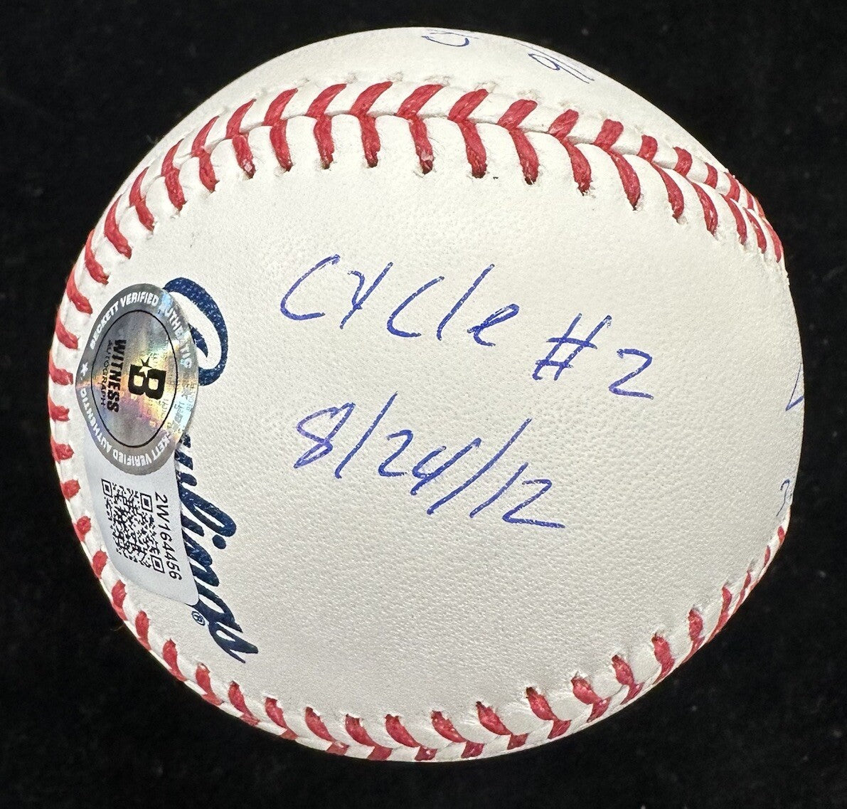 Adrian Beltre 3 Cycles Signed Stat Baseball Beckett Witness Holo