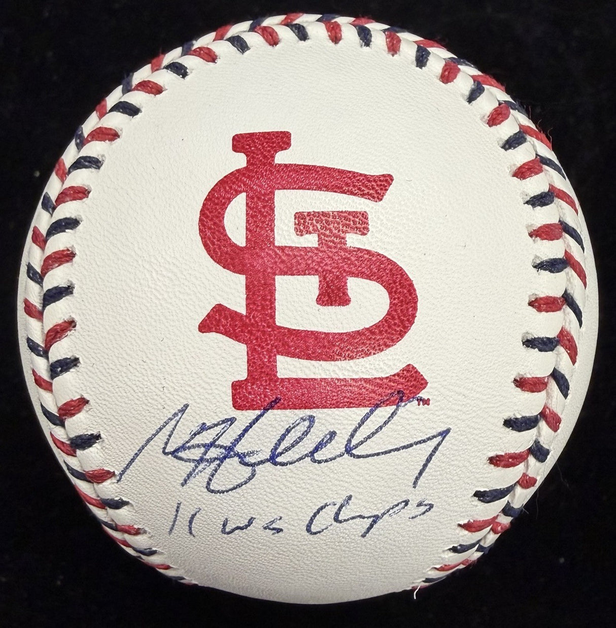 Matt Holliday 11 WS Champs Signed Cardinals Team-Stitch Logo Baseball MLB Holo