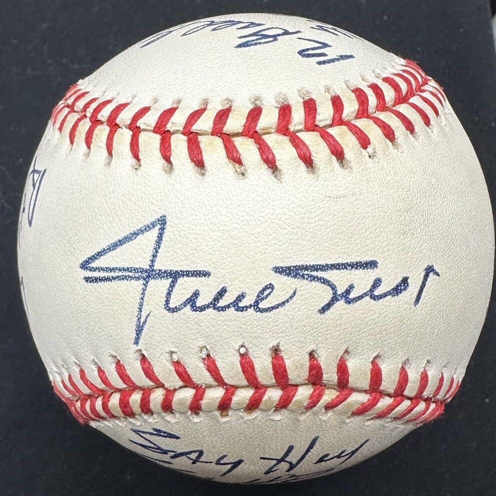 Willie Mays HOF MVP ROY Hits HR Signed Stat Baseball JSA LOA