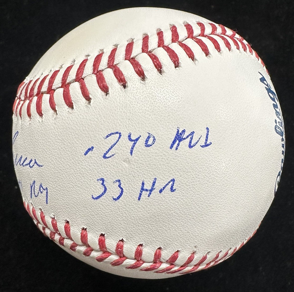 Jose Canseco 1986 AL ROY Signed Stat Baseball JSA