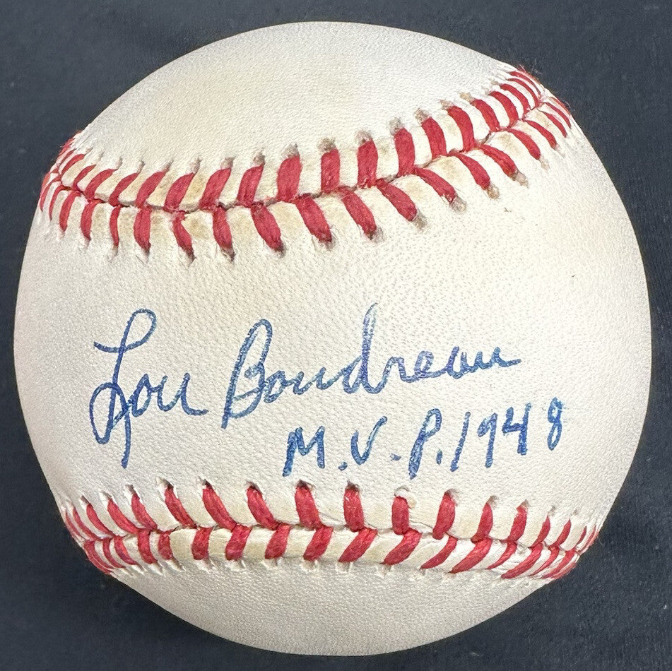 Lou Boudreau MVP 1948 Signed Baseball JSA