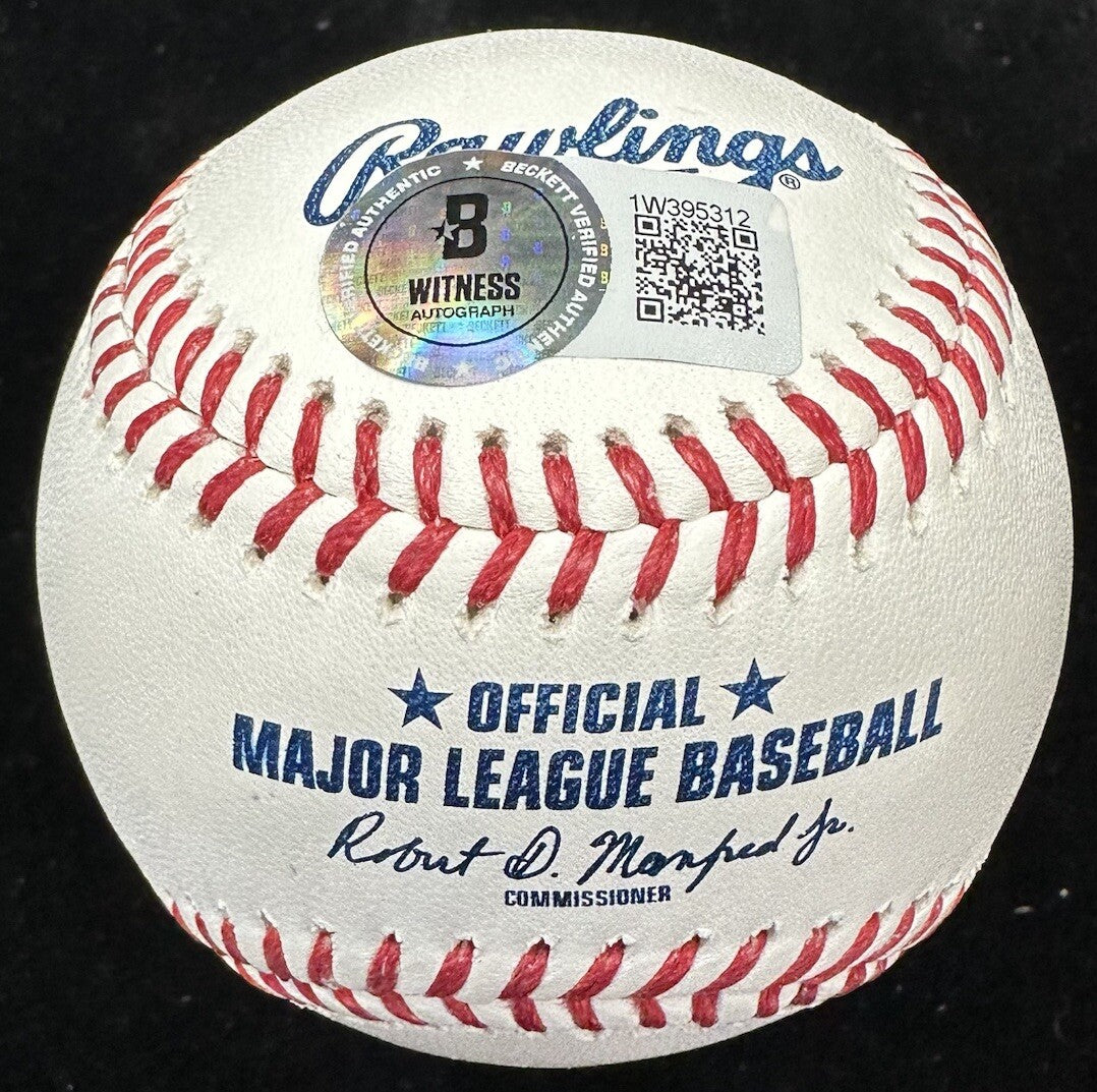 Don Mattingly 1985 AL MVP Signed Stat Baseball Beckett Witness Holo