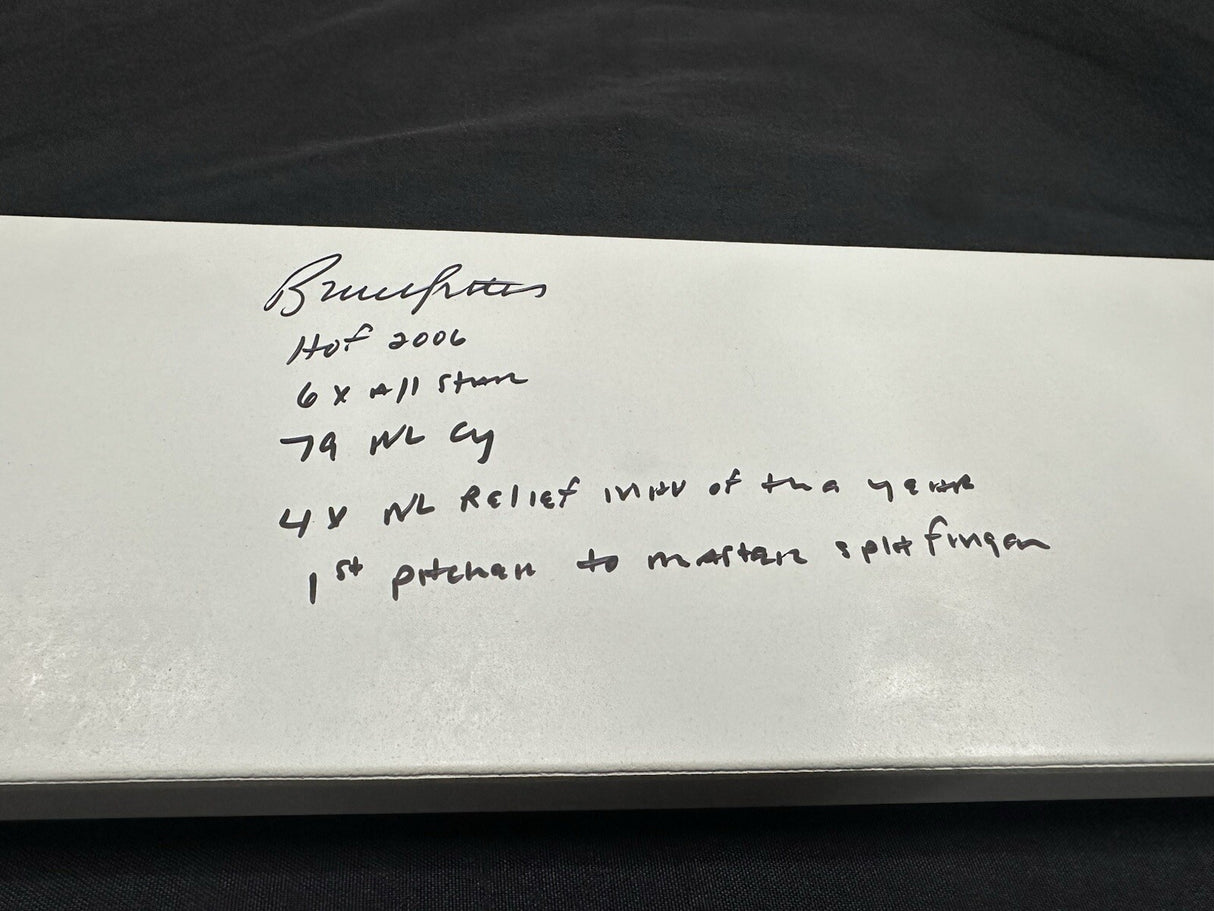 Bruce Sutter Stats Signed Authentic Schutt Cardinals Pitching Rubber JSA