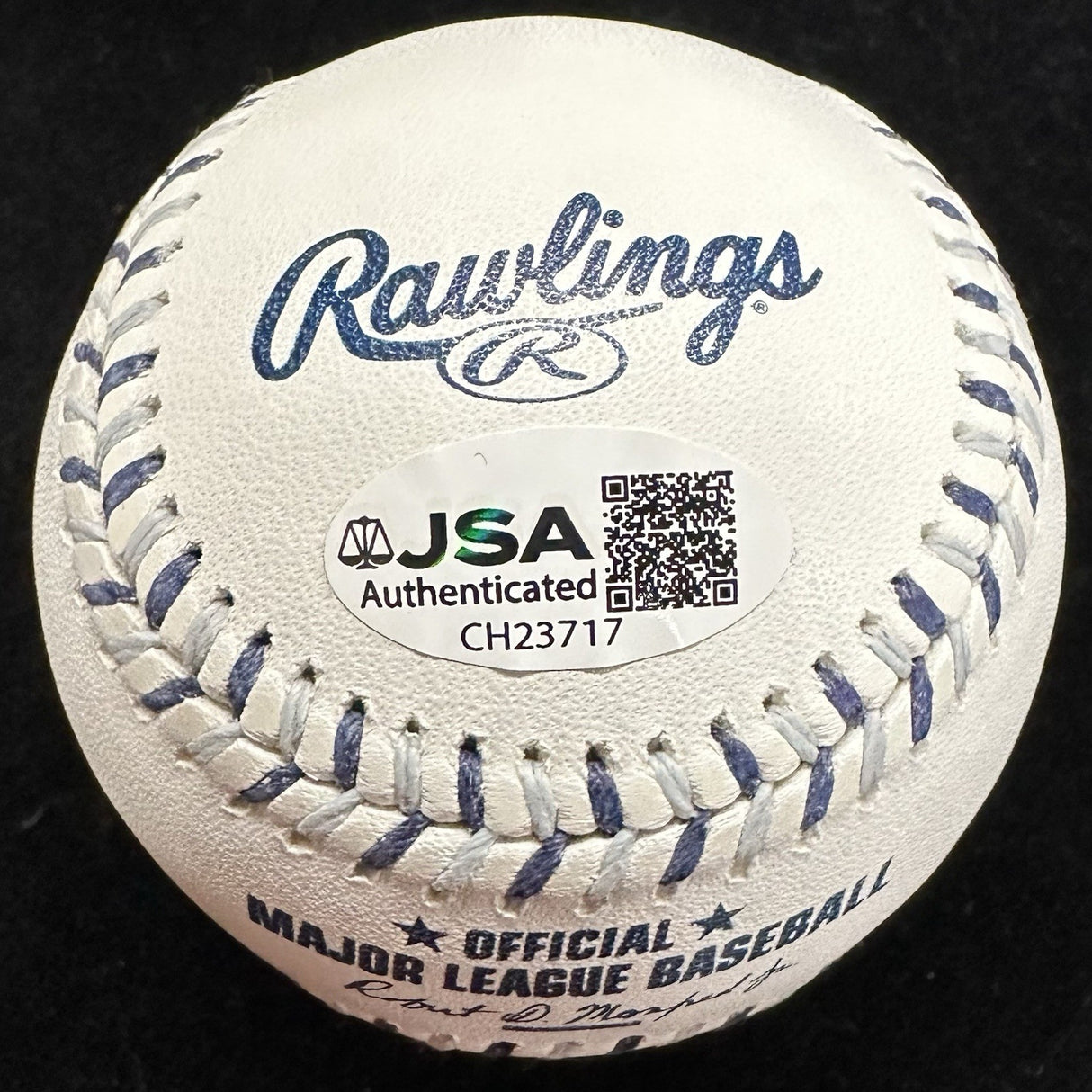 Reggie Jackson HOF 93 Signed Yankees Team Stitched Logo Baseball JSA