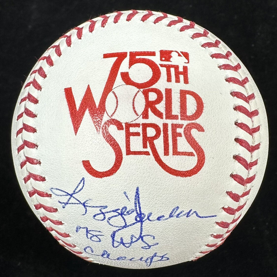 Reggie Jackson 78 WS Champs Signed 1978 World Series Logo Baseball MLB Holo