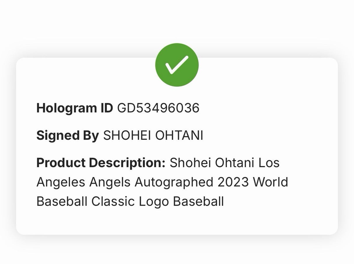 Shohei Ohtani Mike Trout Dual Signed 2023 WBC Logo Baseball MLB Holo Fanatic JSA