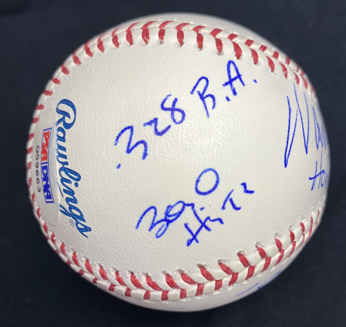 Wade Boggs HOF 05 Hits Signed Stat Baseball PSA/DNA Holo Only