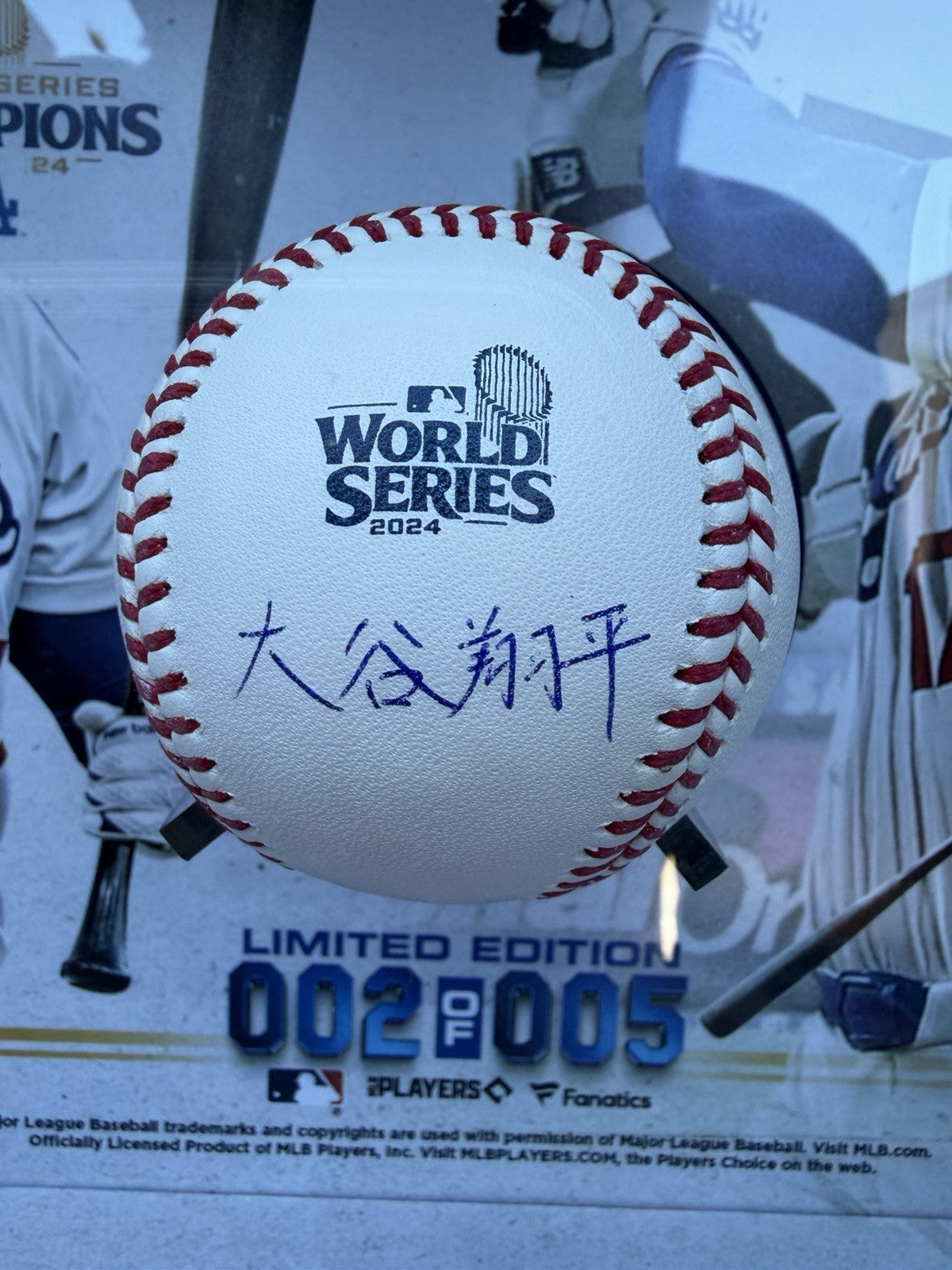 Shohei Ohtani Kanji Signed 2024 World Series Logo Baseball Fanatics LE 2/5 MLB