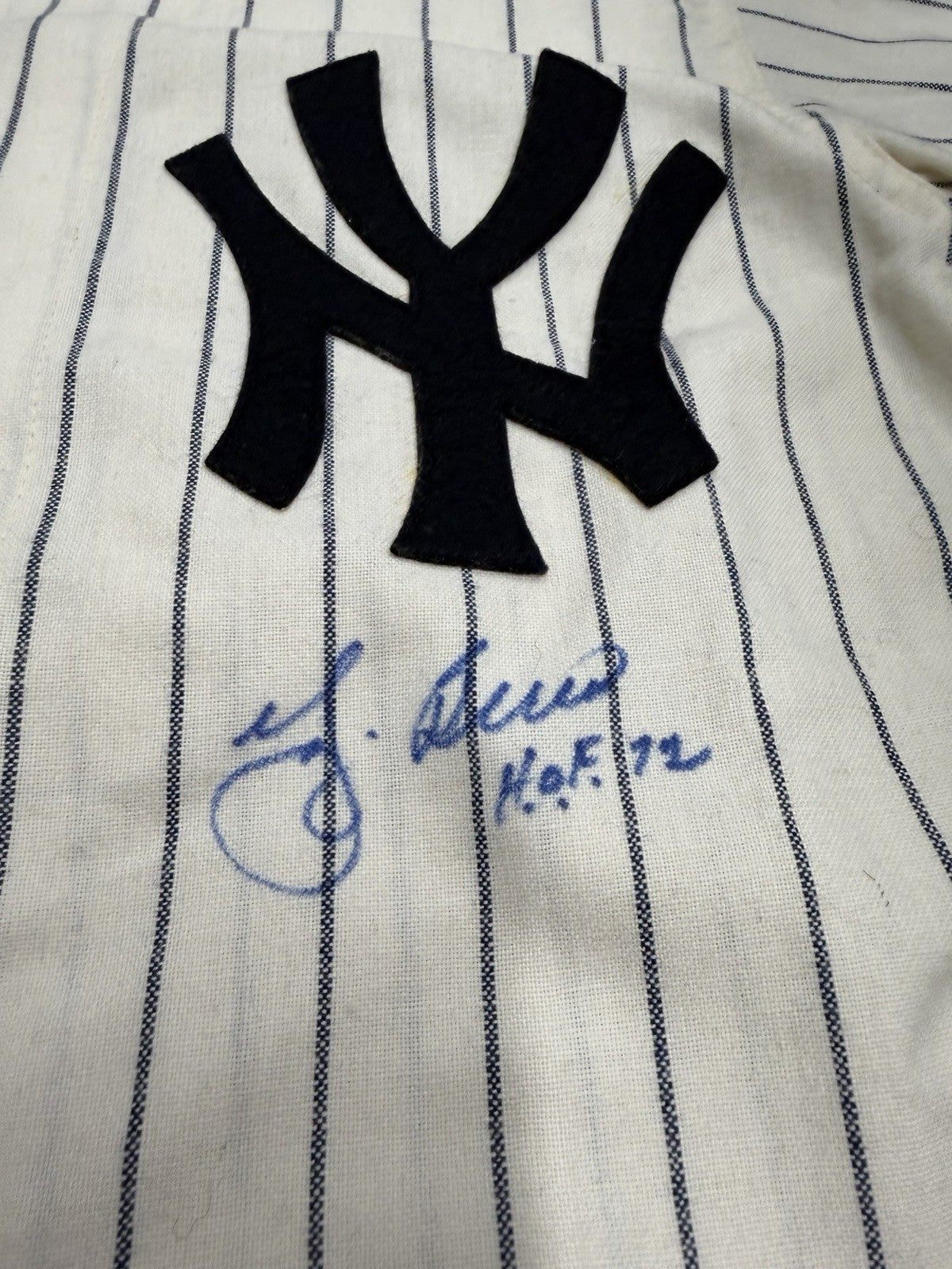 Yogi Berra HOF 72 Signed Authentic Yankees M&N Jersey PSA/DNA LOA