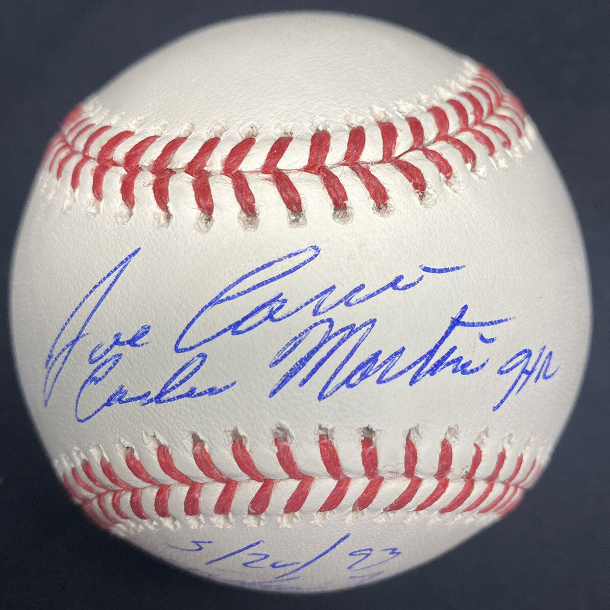 Jose Canseco Carlos Martinez HR Off Head Signed Baseball JSA