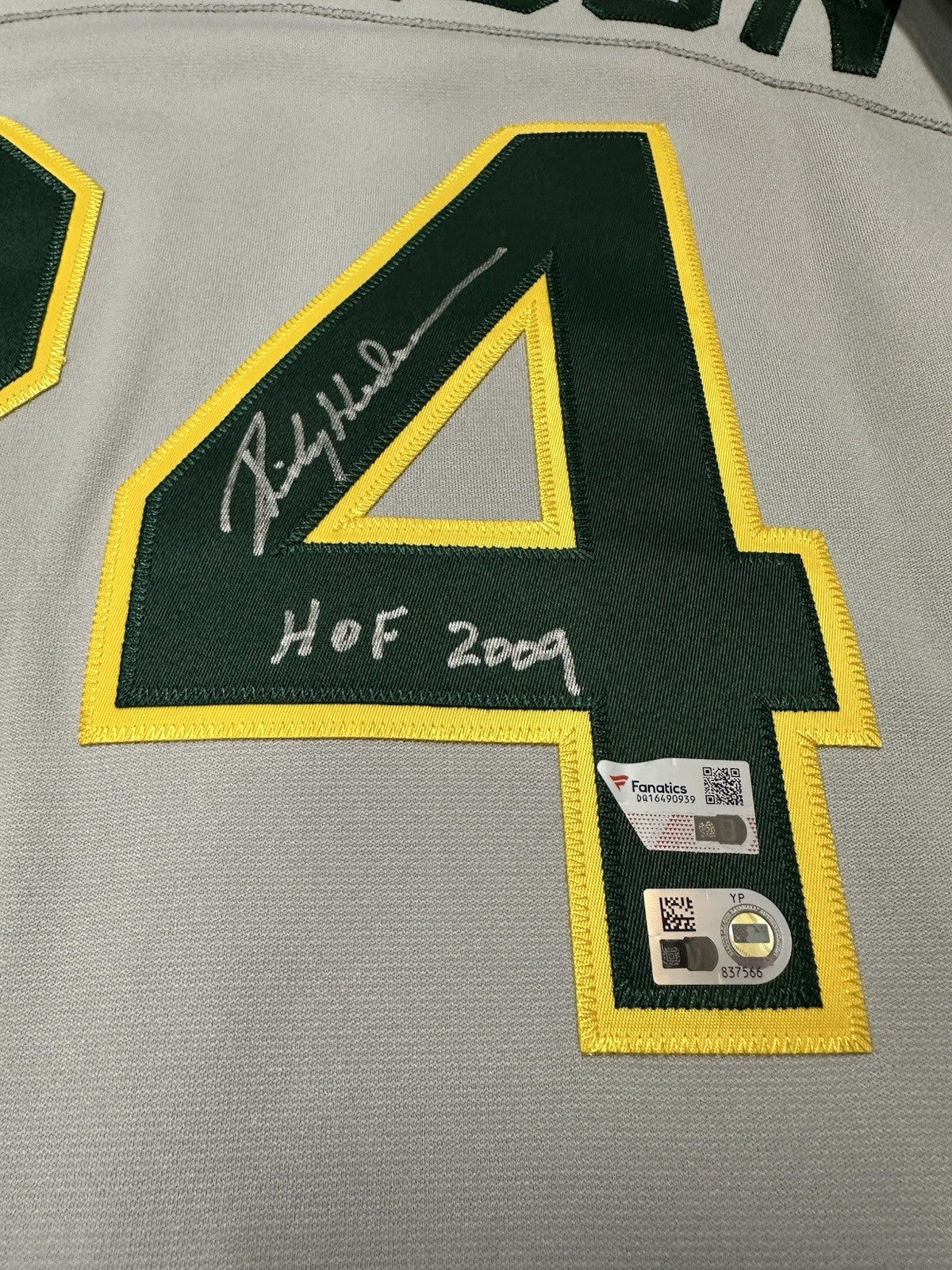 Rickey Henderson HOF 2009 Signed Authentic A’s Mitchell Ness Jersey MLB Holo