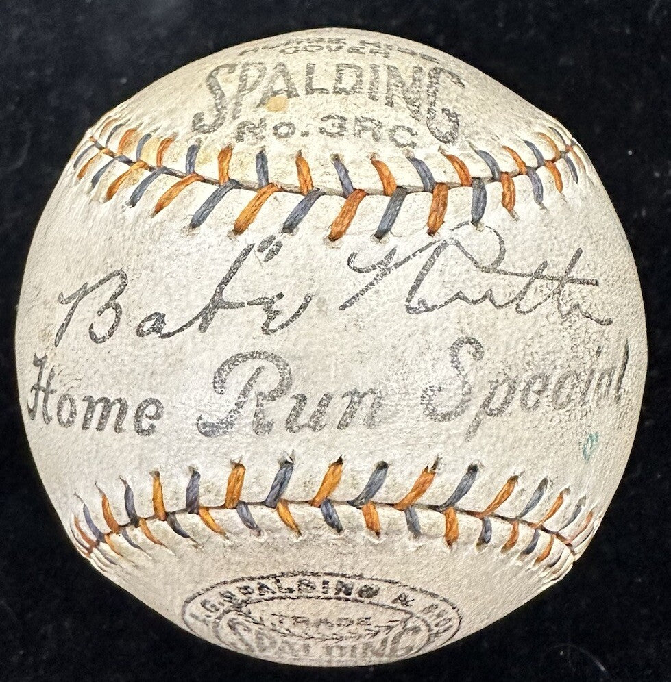 Babe Ruth & Hank Aaron Dual Signed Spalding Ruth HR Special Baseball PSA/DNA LOA