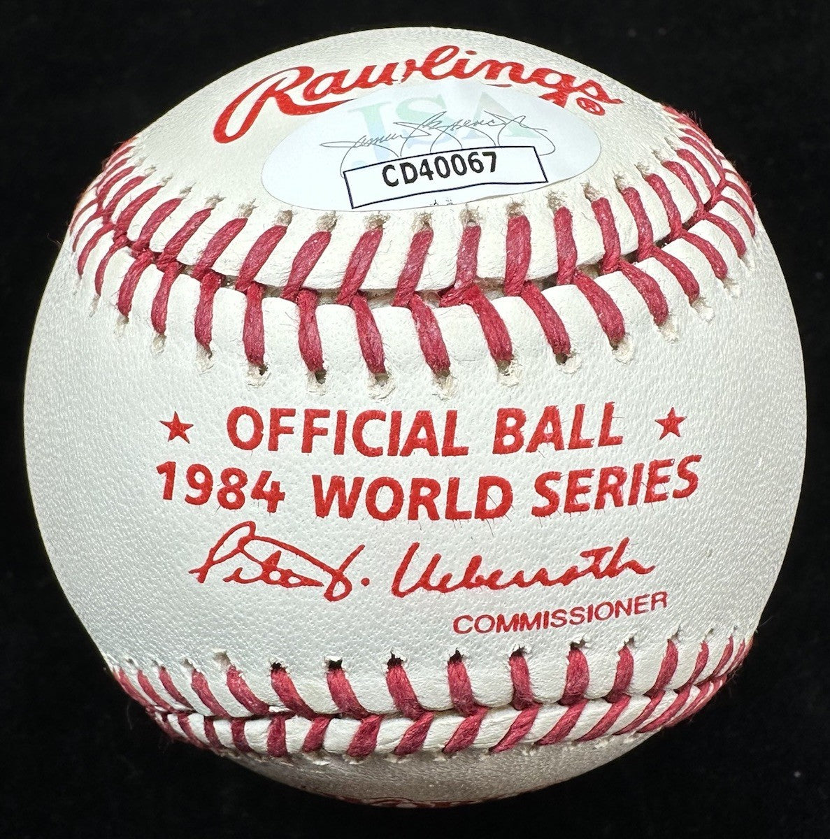 Lou Whitaker Bless You Boys Signed 1984 World Series Logo Baseball JSA