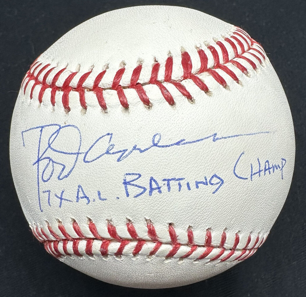 Rod Carew 7x Batting Champ Signed Baseball JSA