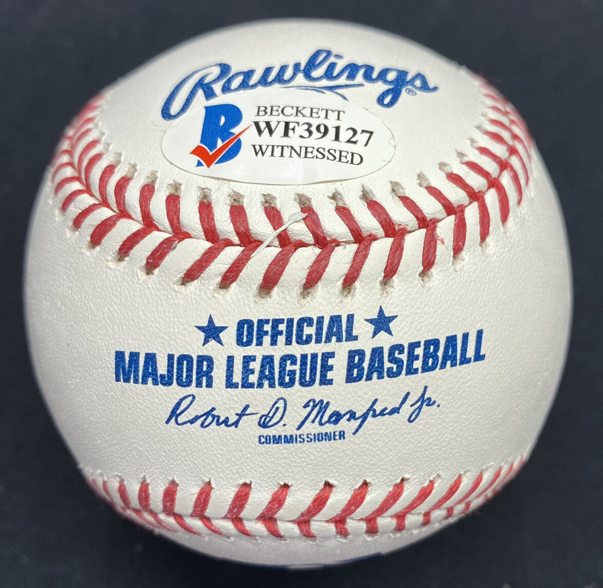 Whitey Herzog US Army Military Stats Signed Baseball Beckett Witness Hologram