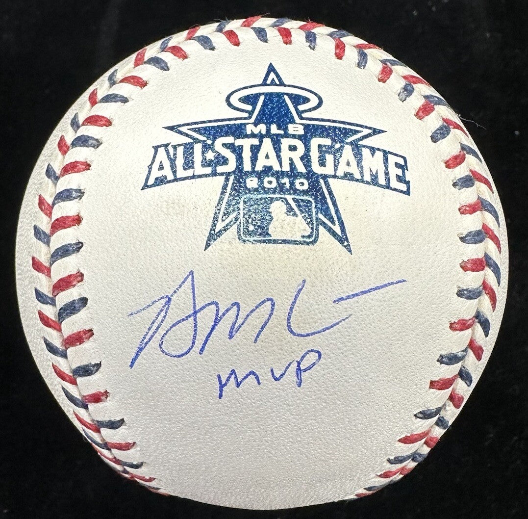 Brian McCann MVP Signed 2010 All Star Game Logo Baseball JSA ASG