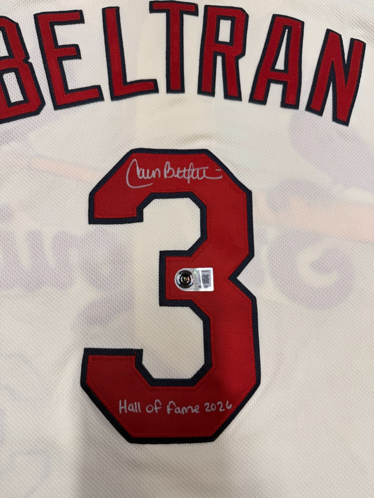 Carlos Beltran HOF 2026 Signed Authentic Cardinals Majestic Jersey Beckett