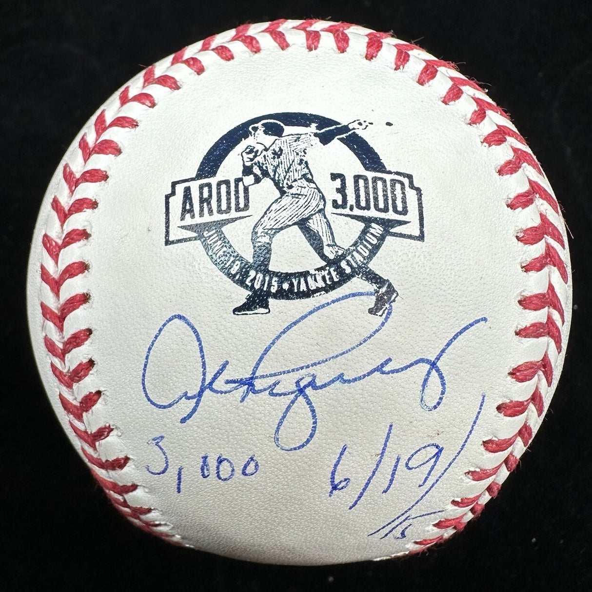 Alex Rodriguez Signed 3,000 Hit Logo Baseball JSA Witness Holo Only