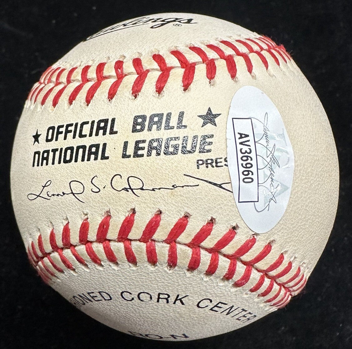 Lou Burdette WS MVP 57 Signed Baseball JSA