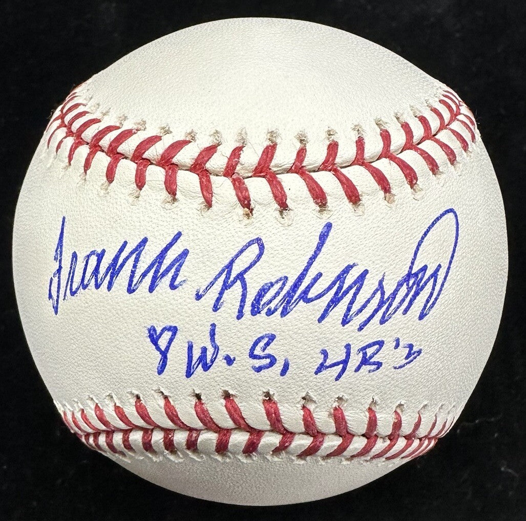 Frank Robinson 8 WS HRs Signed Baseball JSA