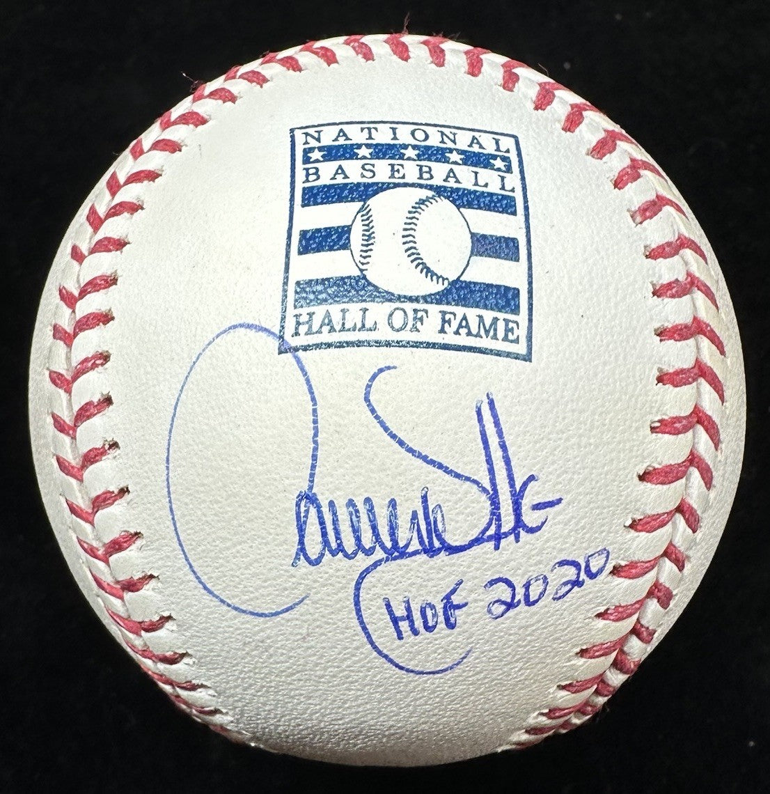Larry Walker HOF 2020 Signed Hall Of Fame Logo Baseball JSA