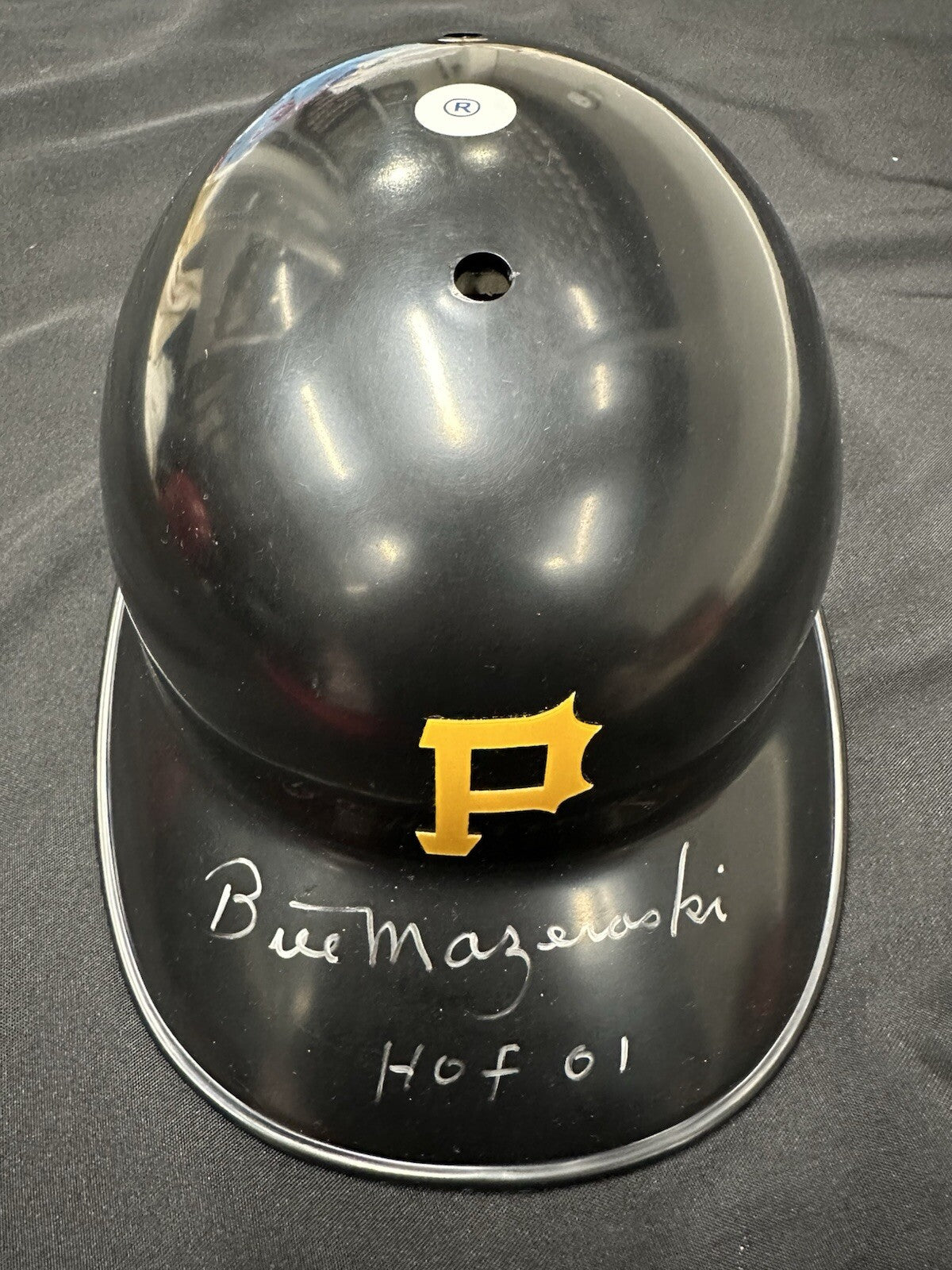 Bill Mazeroski HOF 01 Signed Authentic Pirates Batting Helmet JSA