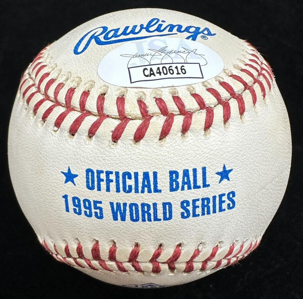 Bobby Cox 95 WS Champs Signed 1995 World Series Logo Baseball JSA