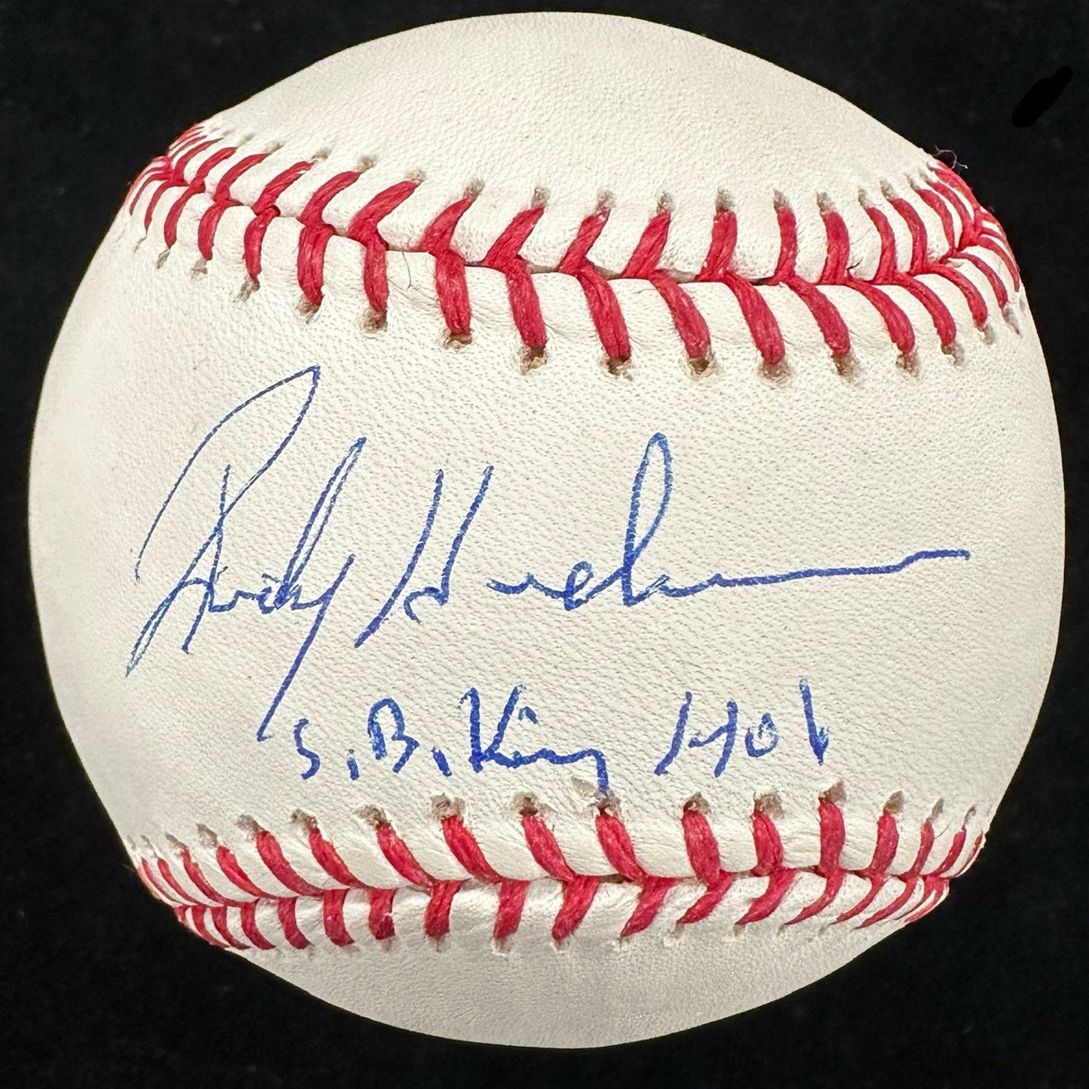 Rickey Henderson SB King 1406 Signed Baseball Mounted Memories MLB Holo