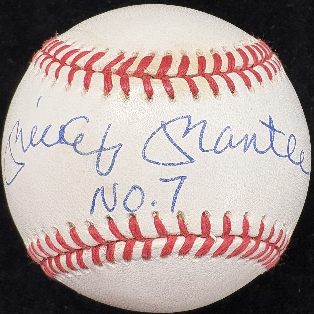 Mickey Mantle No. 7 Signed Baseball Upper Deck Hologram UDA