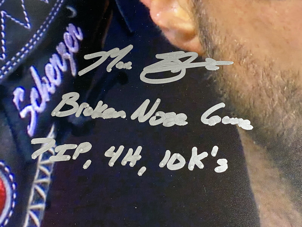 Max Scherzer Broken Nose Game 7IP, 4H, 10 Ks Signed 11x14 Photo MLB Holo