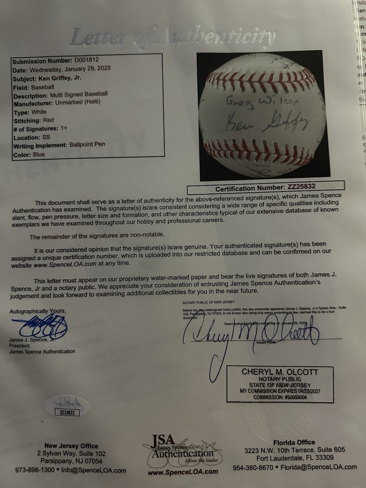 1984 Earliest Known Ken Griffey Jr. Signed Baseball JSA LOA + Provenance