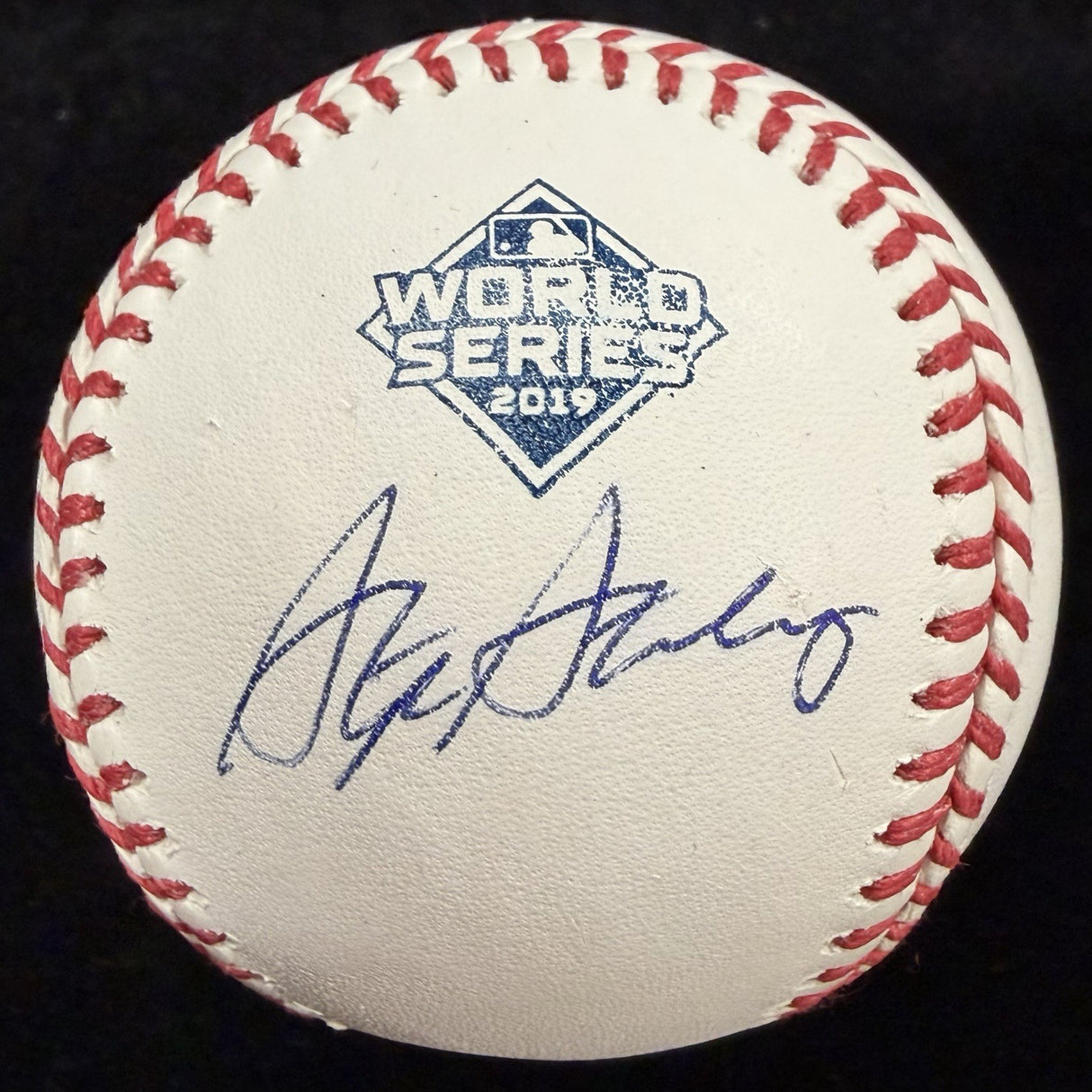 Stephen Strasburg Signed 2019 World Series Logo Baseball MLB Holo Fanatics