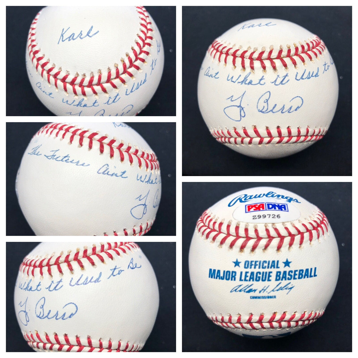 Yogi Berra Yogism (8) Inscription Signed Baseball Collection PSA JSA HOF Yankees