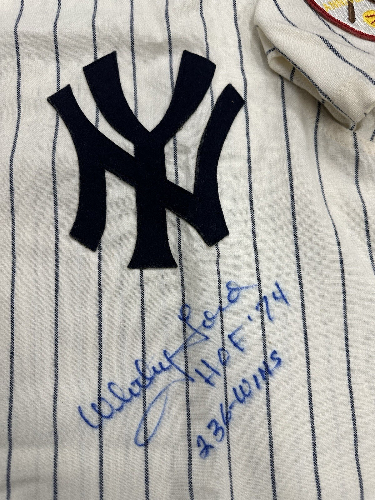 Whitey Ford HOF 74 236 Wins Signed Yankees Mitchell Ness Jersey JSA