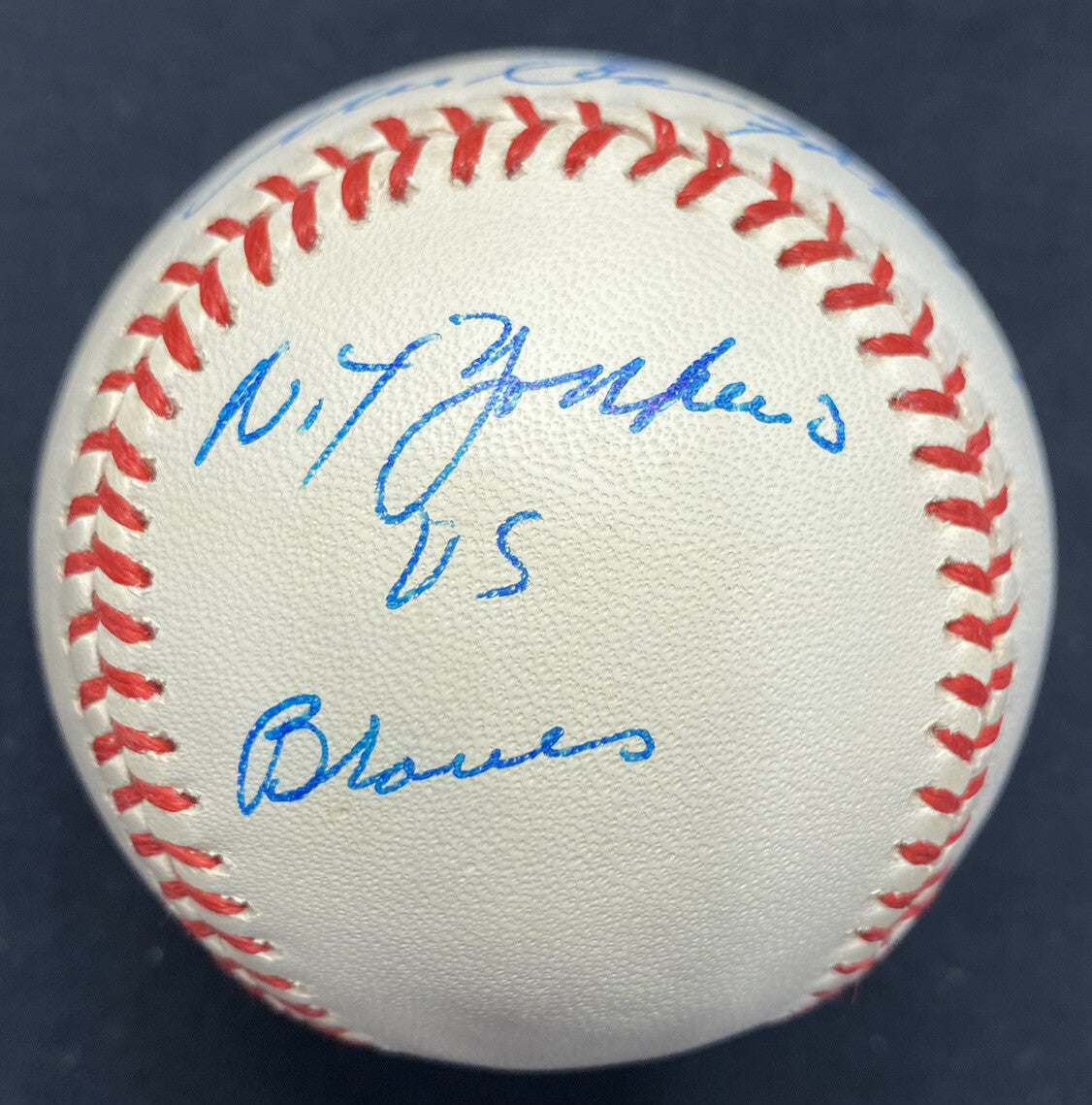 Enos Slaughter #17 1957-1958 World Series Yankees Vs. Braves Signed Baseball JSA