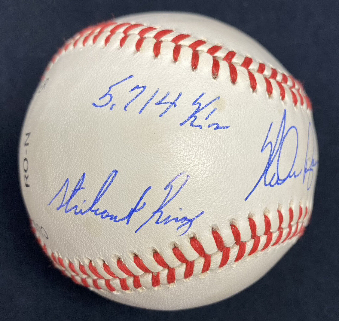 Nolan Ryan 5,714 K’s Strikeout King 324 Wins 7 No Hitters Signed Feeney Baseball