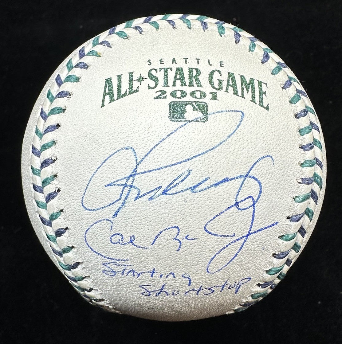 Alex Rodriguez Cal Ripken Jr. Dual-Signed 2001 All Star Game Logo Baseball JSA