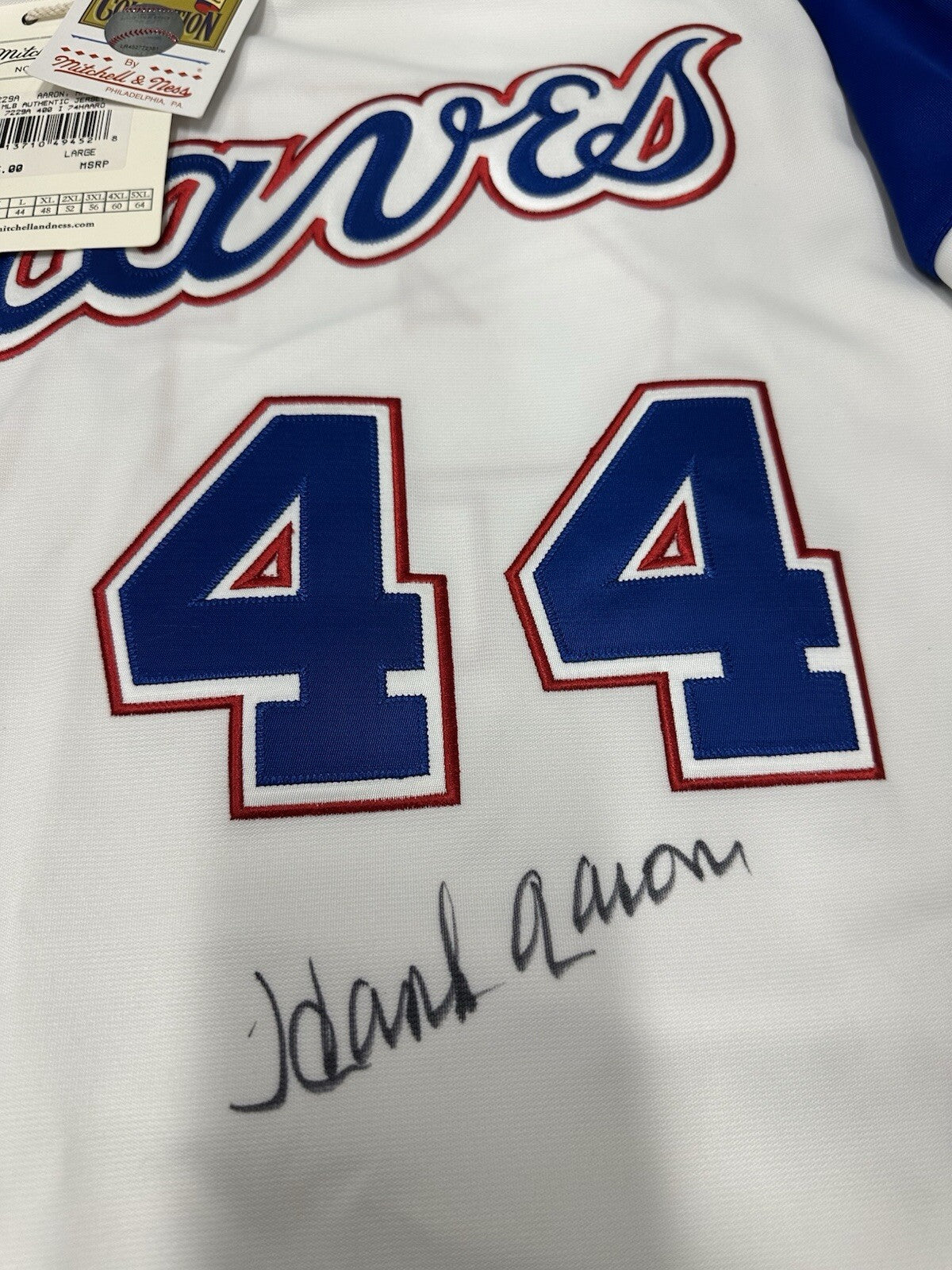 Hank Aaron Signed Authentic Atlanta Braves Mitchell Ness Jersey PSA/DNA LOA
